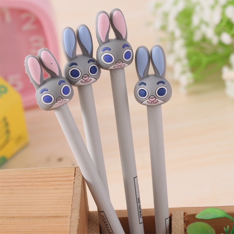 韓國創意文具朱迪兔子瘋狂動物城可愛中性筆水筆兒童學生獎品禮物