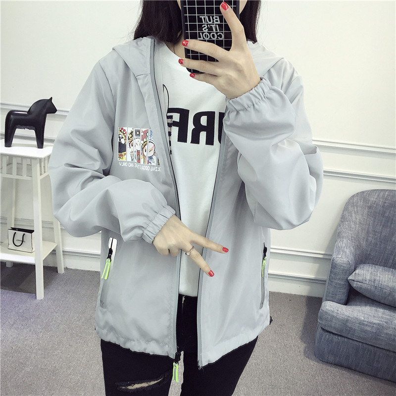 2017春季新款韓版棒球服學生風衣長袖連帽反光衣情侶夾克外套女潮