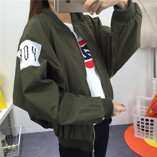 2017春季韓版新款短外套印花字母棒球服女寬松顯瘦大碼學生夾克衫