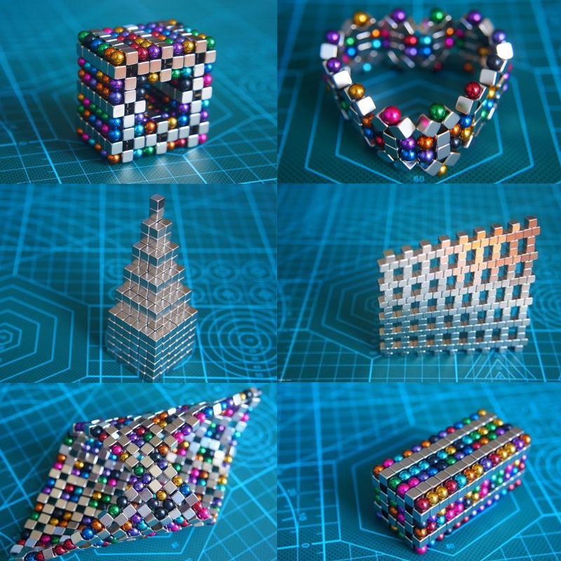 方形巴克球磁力魔方216顆5mm125魔力磁球磁力珠減壓益智磁鐵玩具